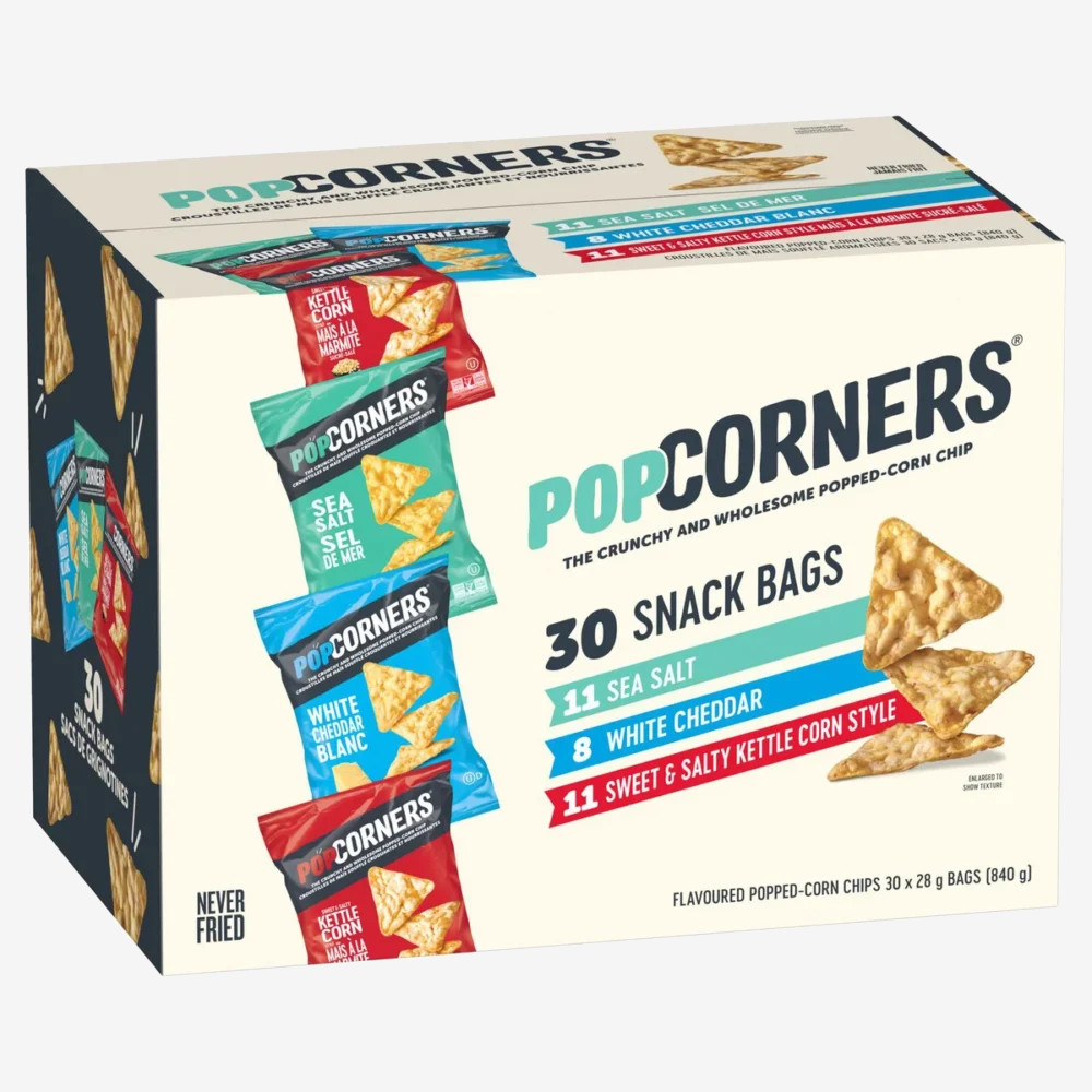PopCorners Flavoured Corn Chips Variety Pack, 30 × 28 g PopCorners Flavoured Corn Chips Variety Pack, 30 × 28 g