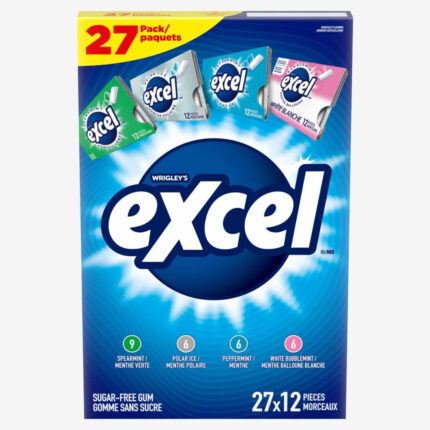 Excel Sugar Free Gum, Variety Pack, 27 × 12 pieces