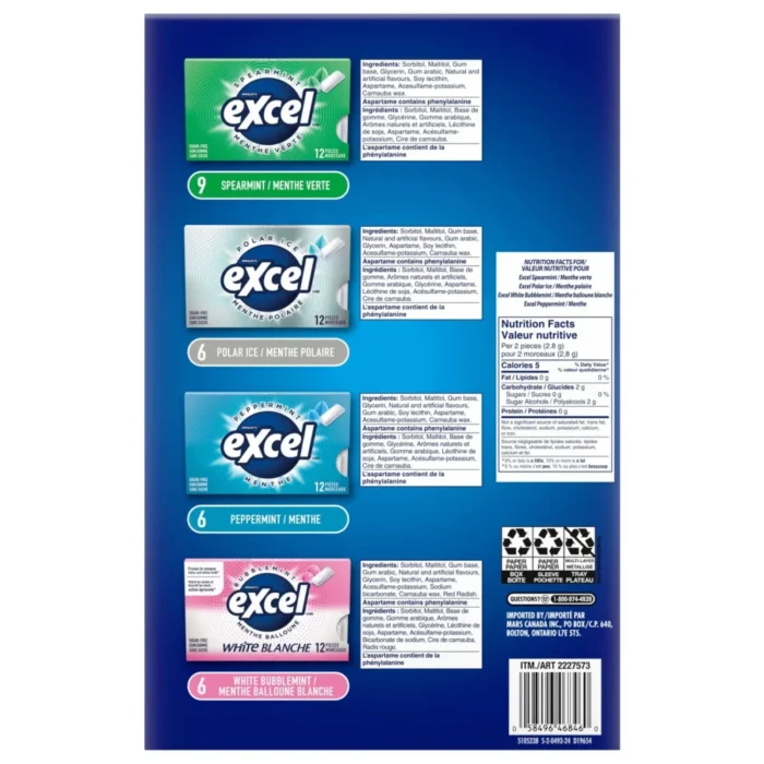 Excel Sugar Free Gum, Variety Pack, 27 × 12 pieces - Image 2