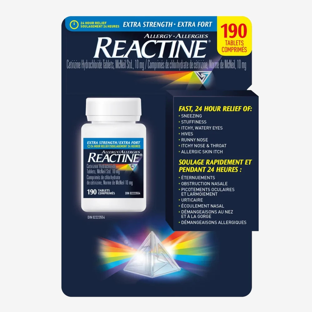 REACTINE Extra Strength Tablets – 190 Tablets REACTINE Extra Strength Tablets - 190 Tablets