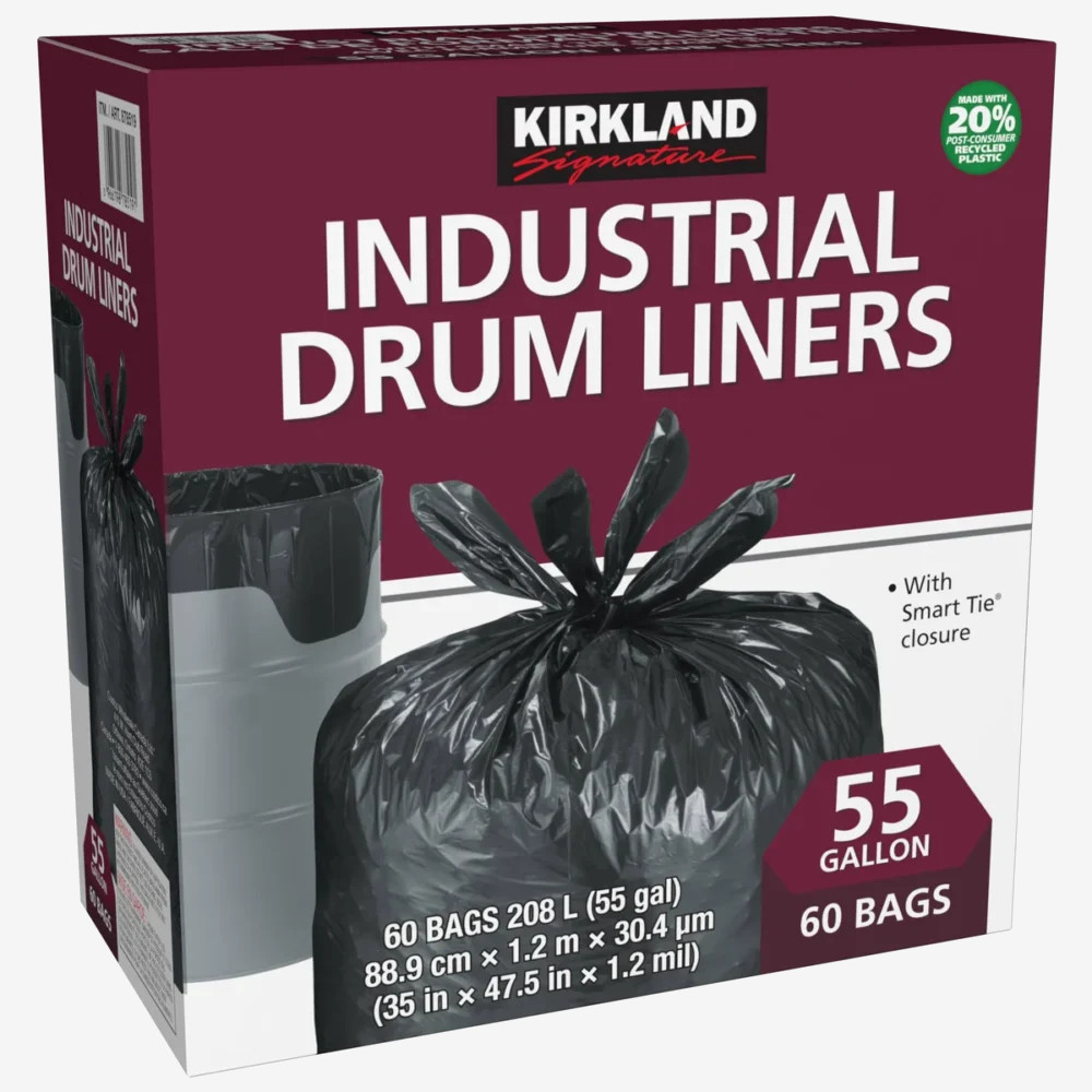 Kirkland Signature Smart Tie Industrial Drum Liners, 60-pack Kirkland Signature Smart Tie Industrial Drum Liners, 60-pack