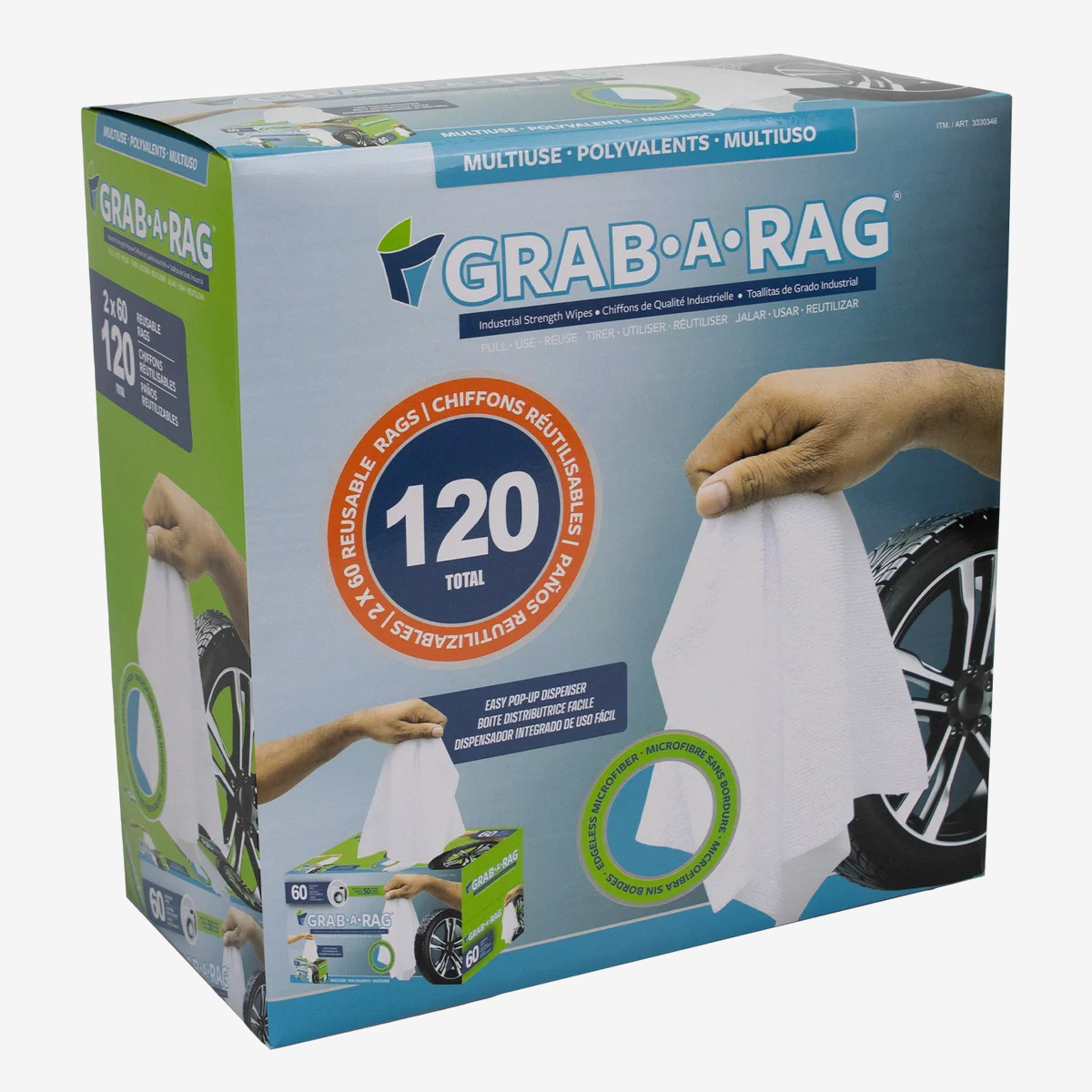 Grab-A-Rag Washable Microfibre Rags, 120-Count Grab-A-Rag Washable Microfibre Rags, 120-Count