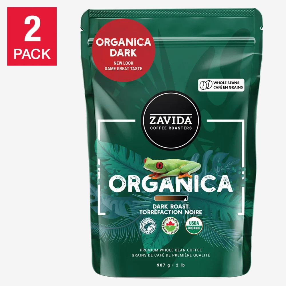 Zavida Organica Dark Whole Bean Coffee, 2 × 907 g Zavida Organica Dark Whole Bean Coffee, 2 × 907 g