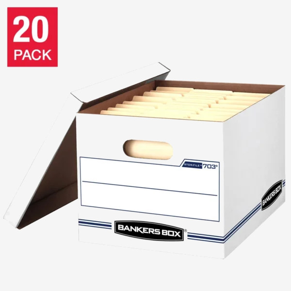Fellowes Bankers Storage Boxes Store/File – 20 Pack Basic-Duty Storage Boxes Fellowes Bankers Storage Boxes Store/File – 20 Pack Basic-Duty Storage Boxes