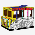 Colour Your Own Cardboard School Bus Play Set
