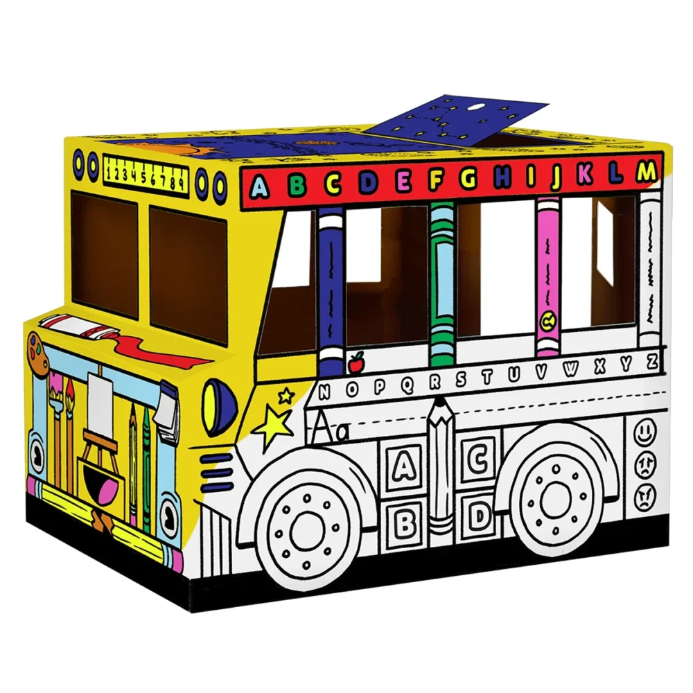 Fellowes Bankers Box Colour Your Own Play Cardboard School Bus Fellowes Bankers Box Colour Your Own Play Cardboard School Bus