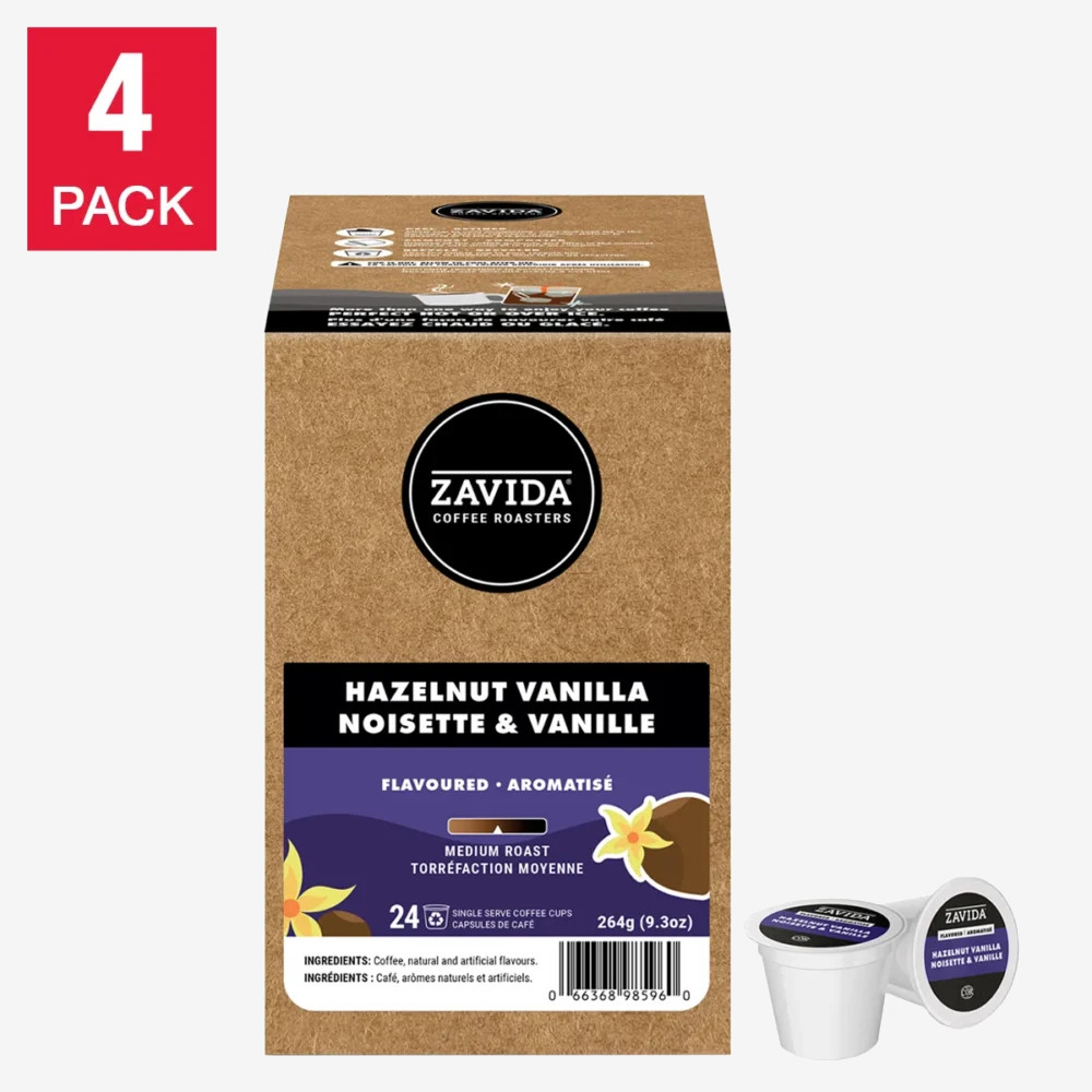 Zavida Hazelnut Vanilla Coffee K-Cup Pods, 96-Count Zavida Hazelnut Vanilla Coffee K-Cup Pods, 96-Count