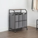 Trinity 3-bag Laundry Cart with Flip Top