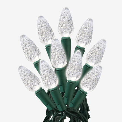 Sylvania C6 Warm White LED Christmas Lights, 2 x 100 Count