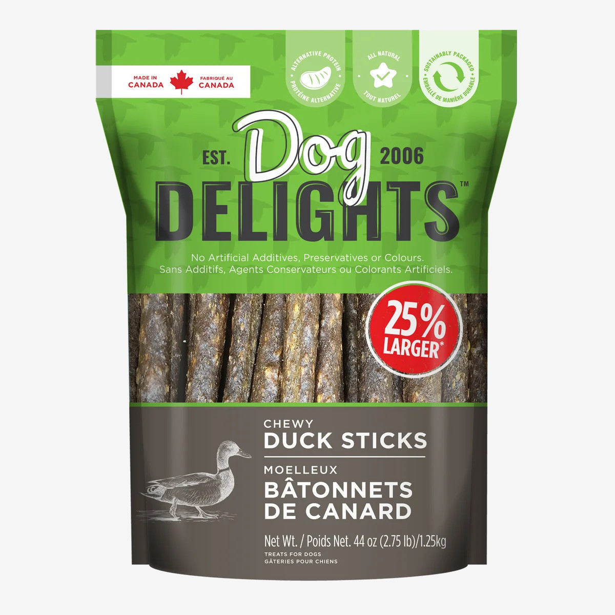 Dog Delights Chewy Duck Sticks Dog Treats 1.25kg x2 Dog Delights Chewy Duck Sticks Dog Treats 1.25kg x2