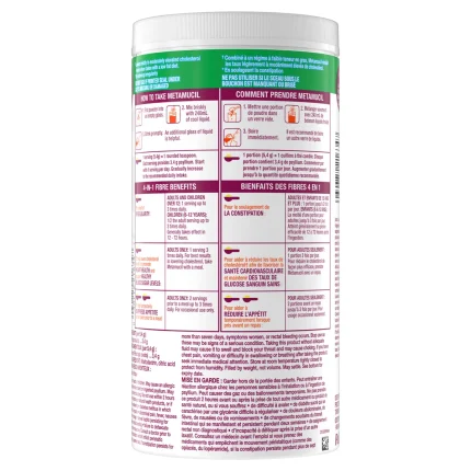 Metamucil 4-in-1 no added sweeteners fibre therapy