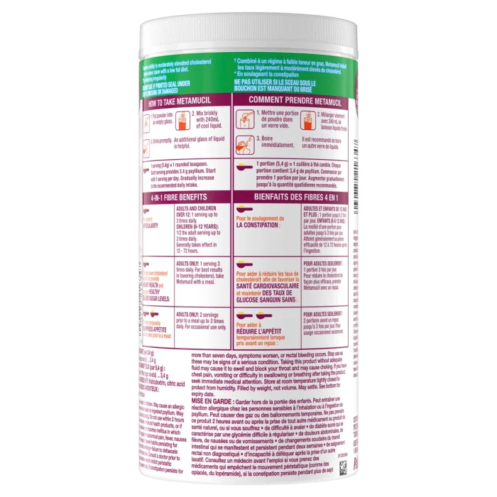 Metamucil 4-in-1 no added sweeteners fibre therapy
