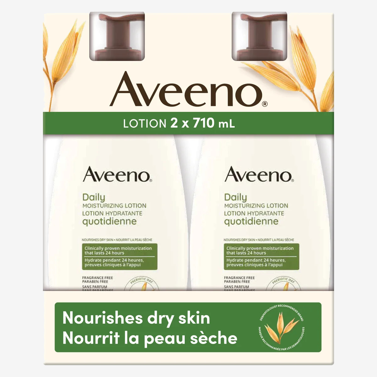 Aveeno Daily Moisturizing Lotion, 2 x 710 mL Aveeno Daily Moisturizing Lotion, 2 x 710 mL