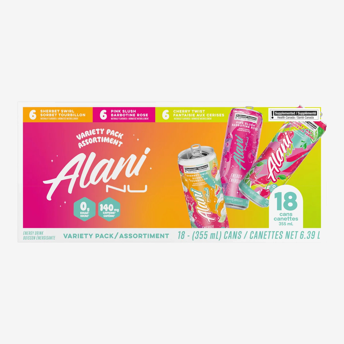Alani Nu Energy Drink Variety, 355 mL 18-pack Alani Nu Energy Drink Variety, 355 mL 18-pack
