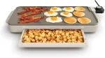 Alt: Bella Ceramic XL griddle cooking pancakes and eggs