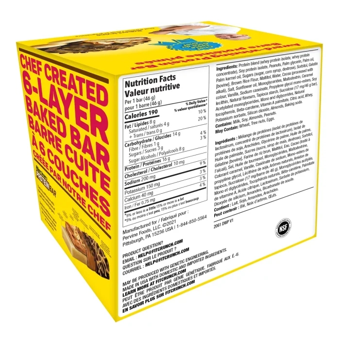 Chef Created 6 Layer Protien Bar Ingredients
