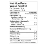 Organika Marine Collagen, Nutrition fact