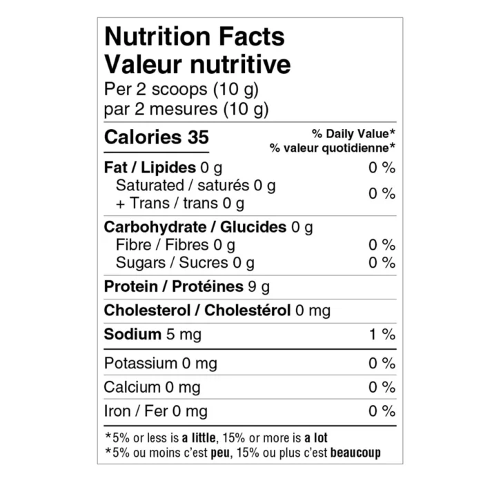 Organika Marine Collagen, Nutrition fact
