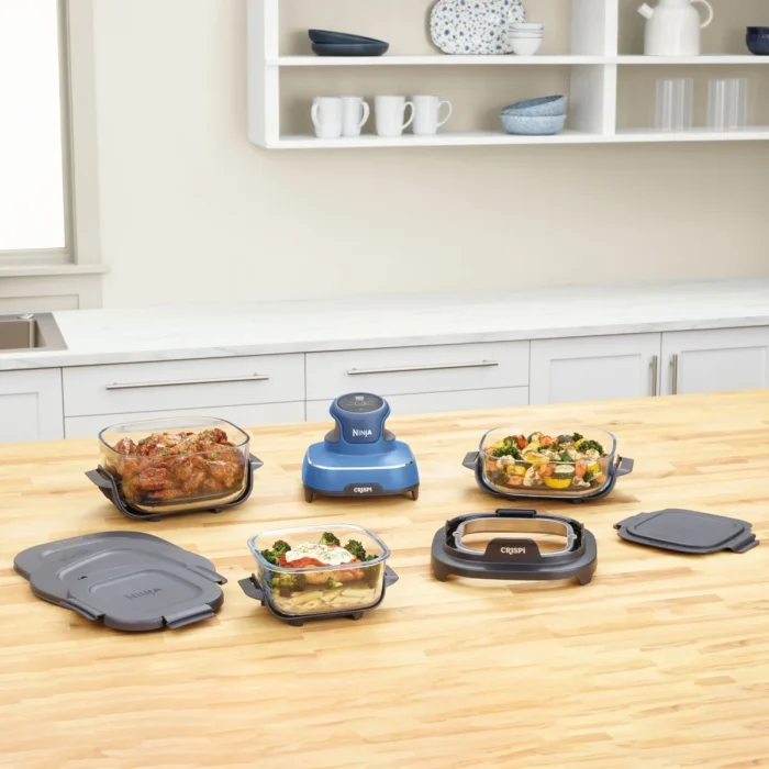 Ninja Crispi 5-in-1 Portable Glass Air Fry Cooking System with containers