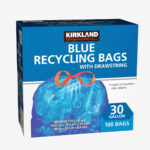 Kirkland Signature Blue Recycling Bags with drawstrings