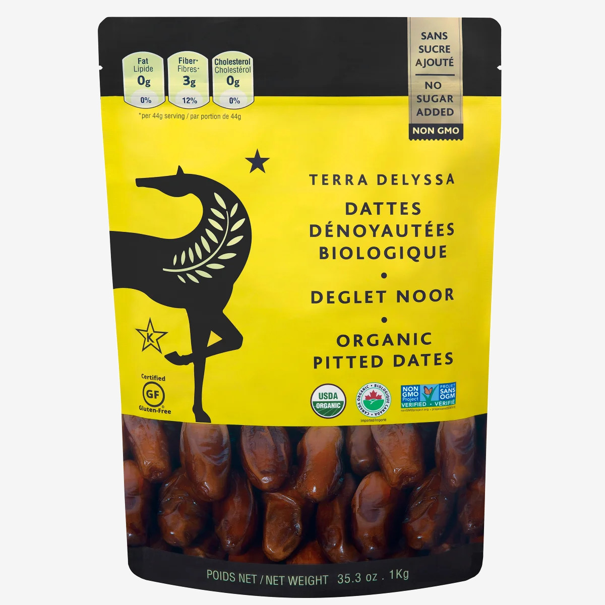 Terra Delyssa Deglet Noor Organic Pitted Dates, 1 kg Terra Delyssa Deglet Noor Organic Pitted Dates, 1 kg