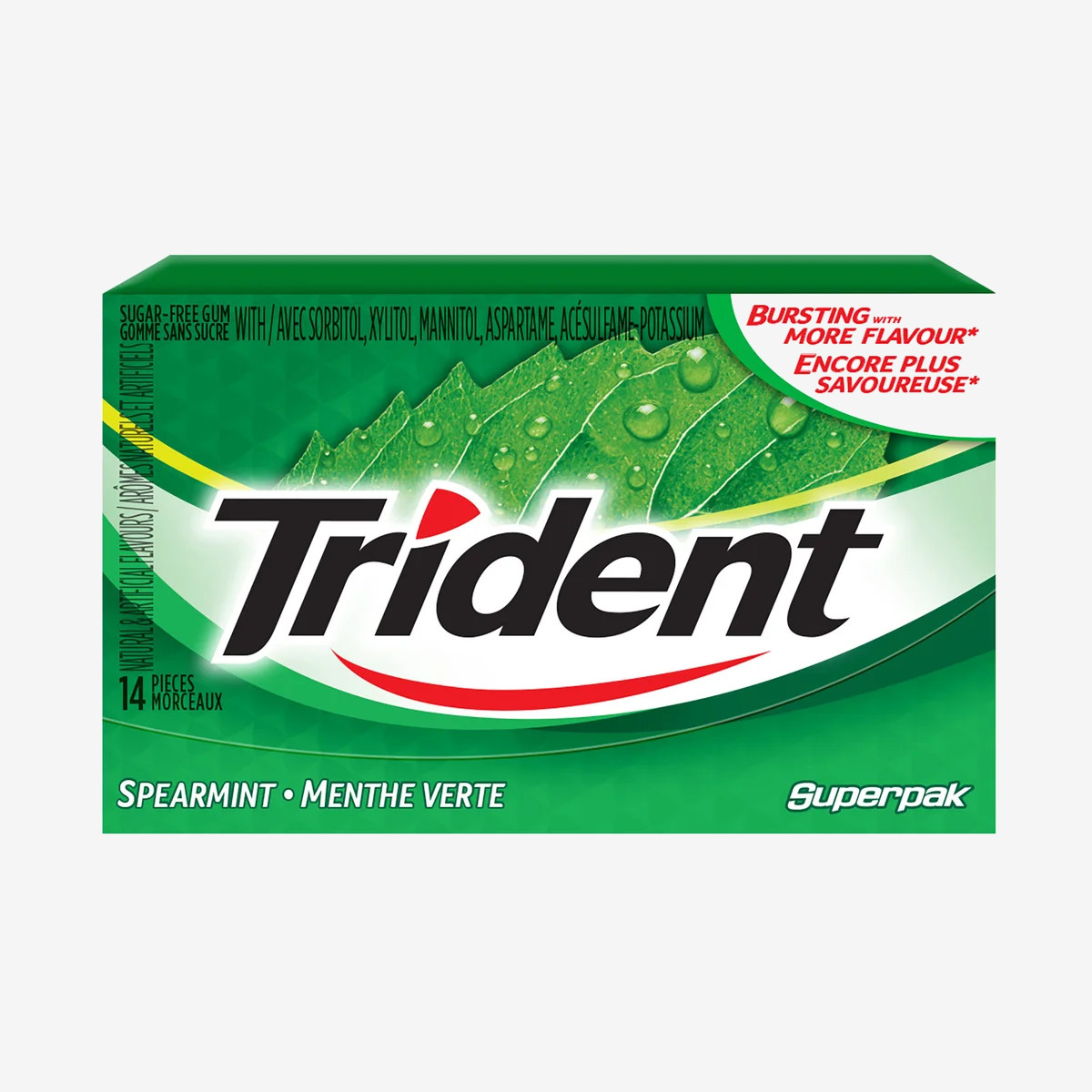 Trident Sugar-free Spearmint Gum, 12 × 14 pieces Trident Sugar-free Spearmint Gum, 12 × 14 pieces