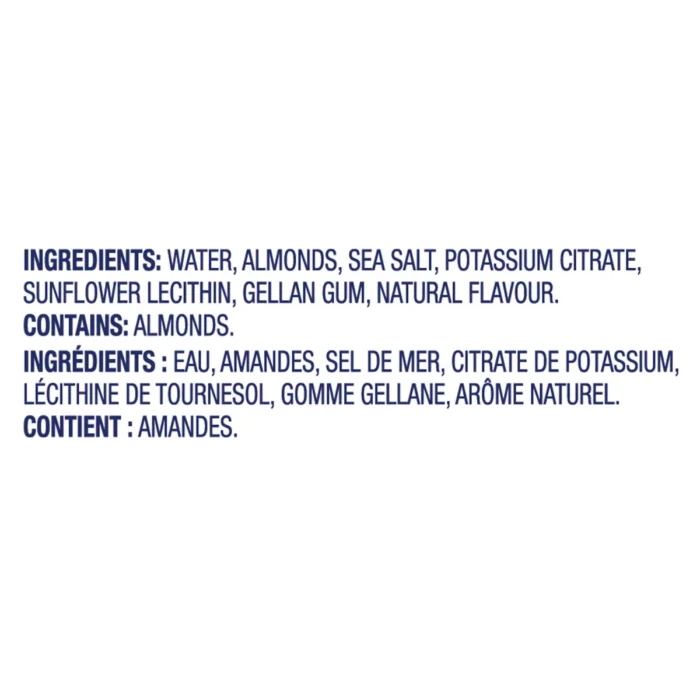 Almond Breeze Unsweetened Original Almond Milk ingredients