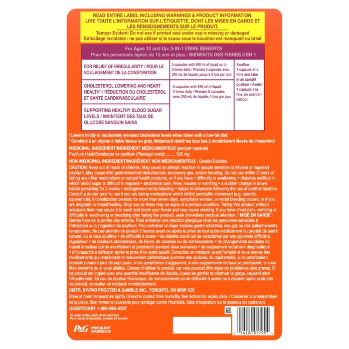 Metamucil 100% Natural Psyllium Husk Daily Fibre