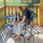 RIO Swinging Hammock Chair with Footrest on deck