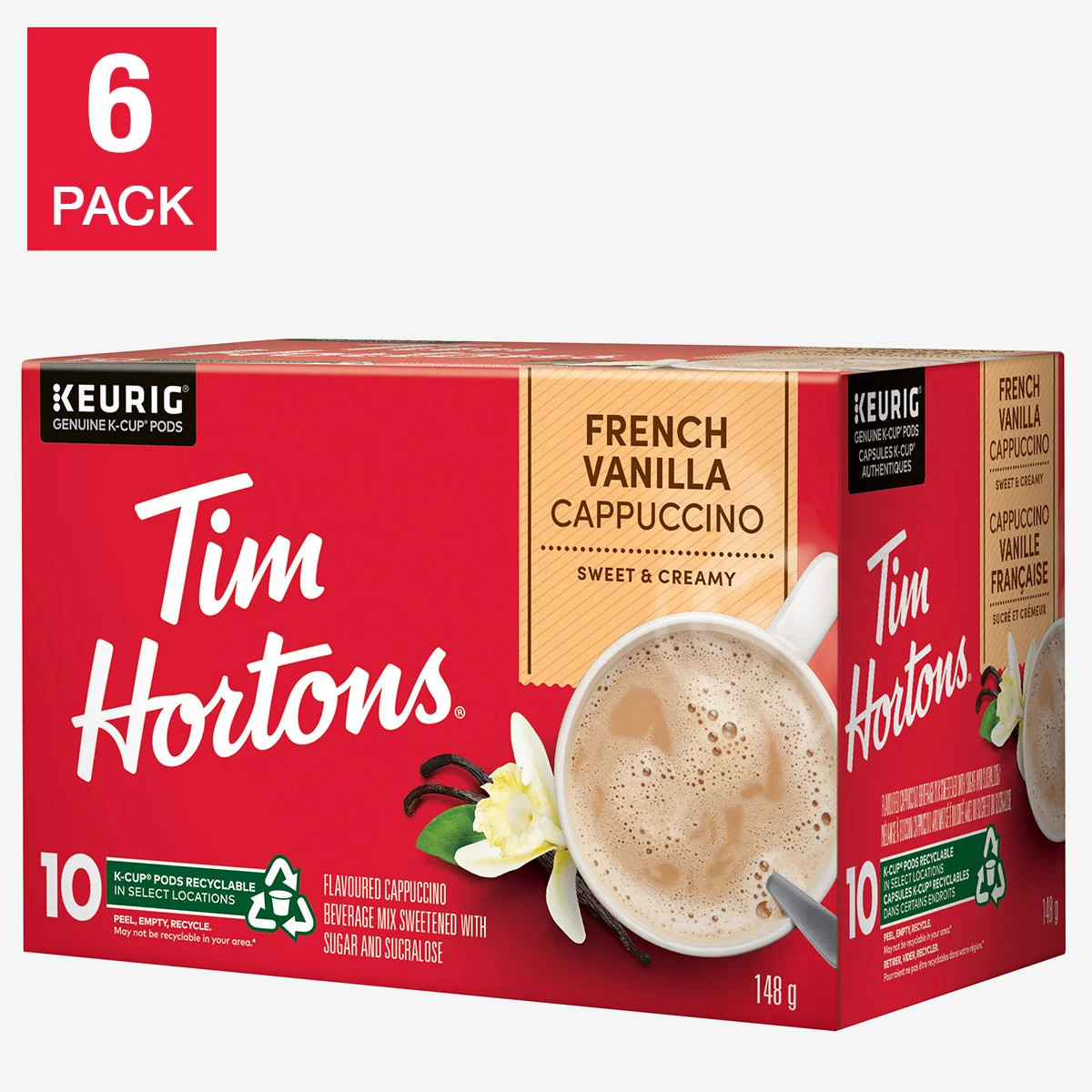 Tim Hortons French Vanilla Cappuccino K-Cup Pods, 60-Count Tim Hortons French Vanilla Cappuccino K-Cup Pods, 60-Count