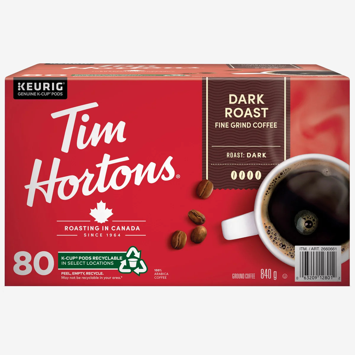 Tim Hortons Dark Roast K-Cup Pods, 80-Count Tim Hortons Dark Roast K-Cup Pods, 80-Count