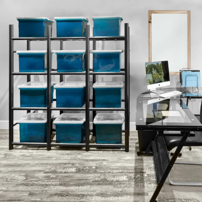 Bin Warehouse Heavy-Duty Tote Rack office