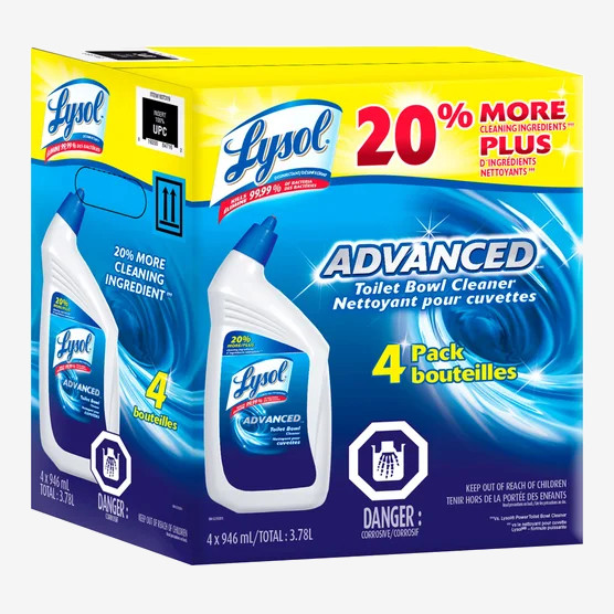 Lysol Advanced Toilet Bowl Cleaner, 4 × 946 mL Lysol Advanced Toilet Bowl Cleaner, 4 × 946 mL