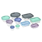 Ello Colour Lock Glass Meal Prep Storage Set
