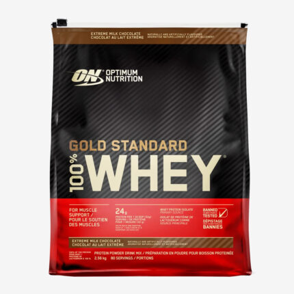 Optimum Nutrition Gold Standard Whey Protein Powder Extreme Chocolate, 2.56 kg tub