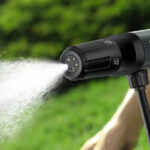 Cordless pressure washer cleaning bike with 5-in-1 spray nozzle