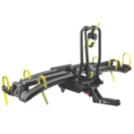 Platform style e-bike rack with loading ramp for heavy electric bikes
