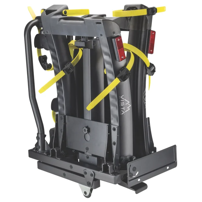 Foldable e-bike rack with wheels for easy storage and movement