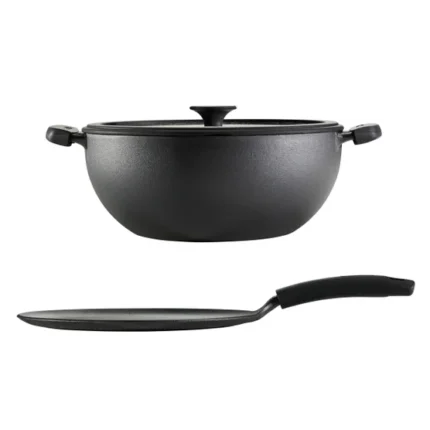 Tramontina Cast Iron Deep Kadai and Flat Tawa Cookware Set