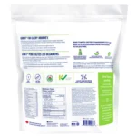 Organic vegan protein nutrition facts showing 21g protein and 36% iron
