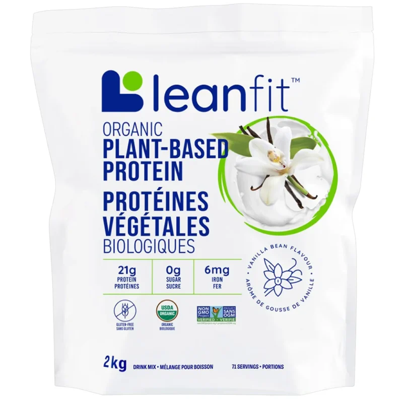 LEANFIT Organic Plant Based Protein powder with 21g protein 0 sugar