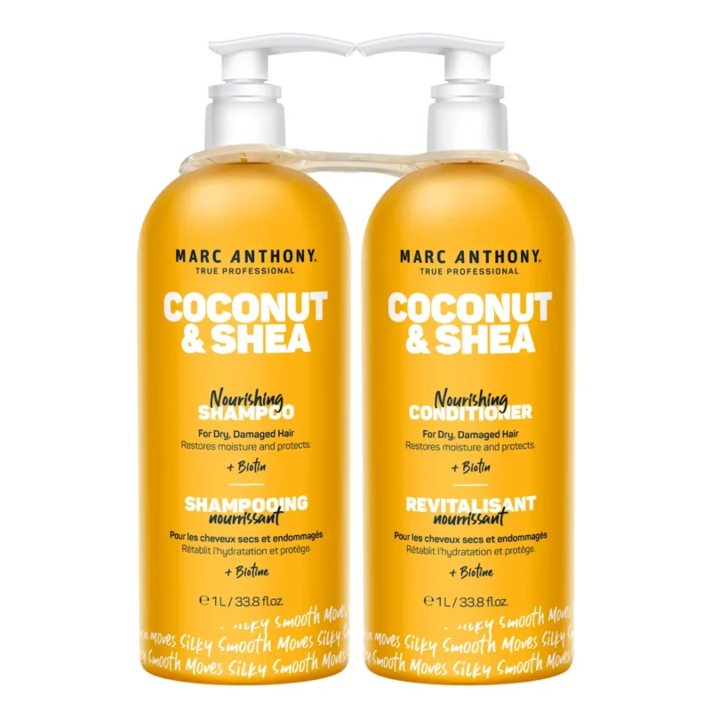 Sulfate free nourishing shampoo and conditioner set with shea butter