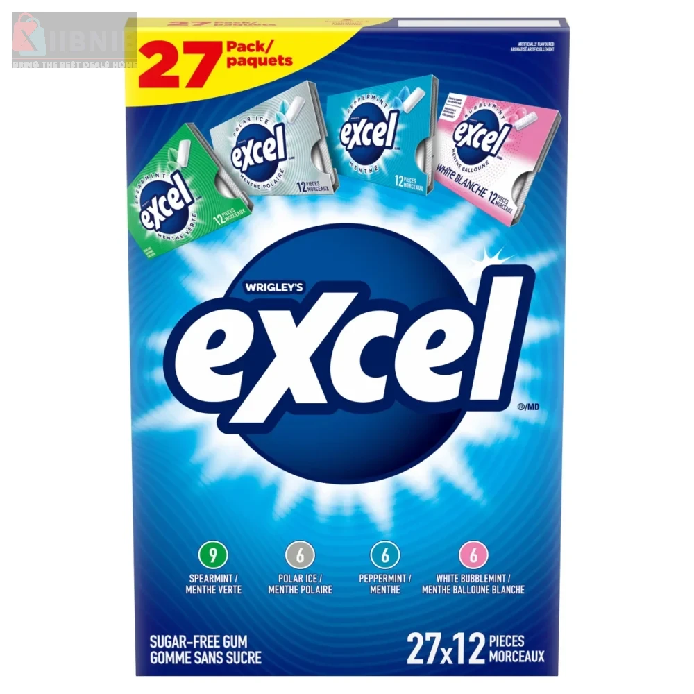 Excel Sugar Free Gum, Variety Pack, 27 × 12 piece  – Grocery & Hou ehold | XIIBNIB