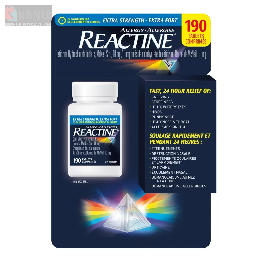 REACTINE Extra Strength Tablet  - 190 Tablet  – Vitamin  & Supplement  | XIIBNIB