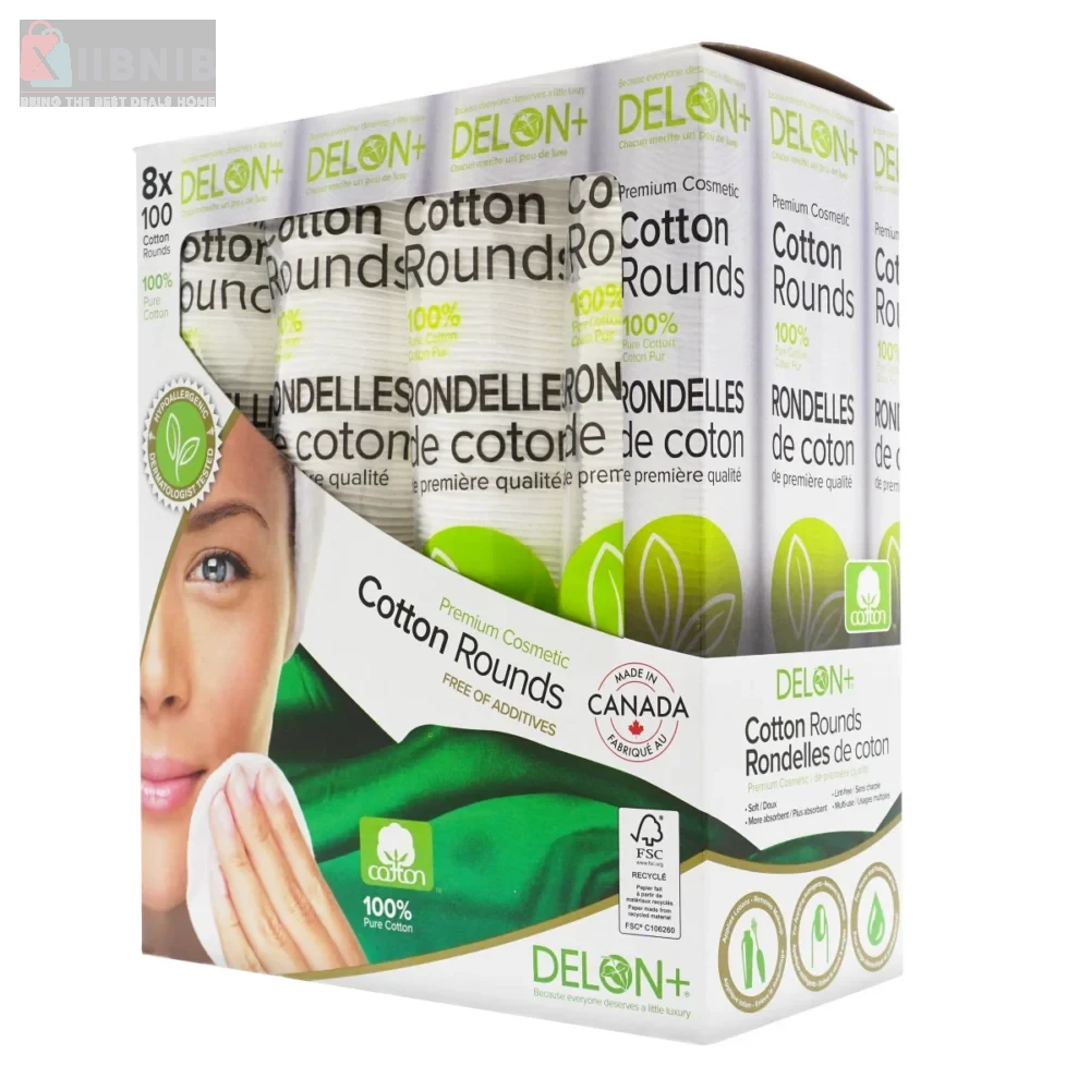 Delon Premium Co metic Cotton Round , 8-pack of 100 – Skin Care & Beauty | XIIBNIB