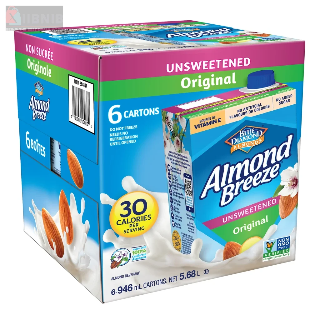 Almond Breeze Un weetened Original Almond Milk, 946 mL, 6-pack – Food & Beverage  | XIIBNIB