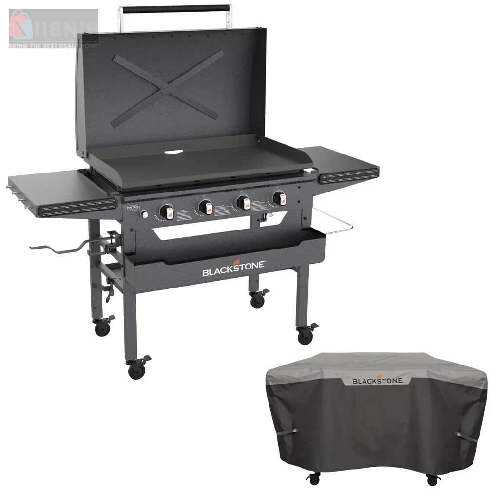 Black tone 36” Omnivore  Griddle with Hood and Soft Cover – BBQ  & Outdoor Cooking | XIIBNIB