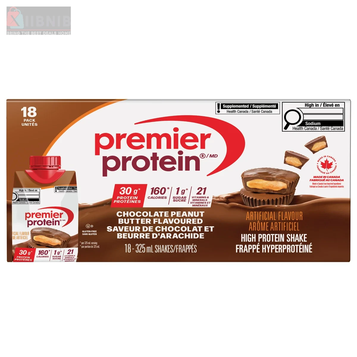 Protein Shake  Chocolate Peanut Butter 18 Pack, Buy Online Canada – Protein Drink  | XIIBNIB