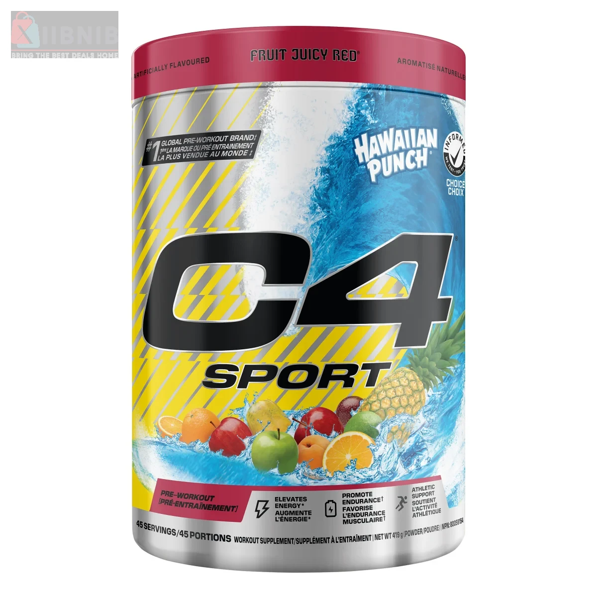 C4 Sport Pre-Workout Hawaiian Punch, 419 g – Collagen & Protein | XIIBNIB
