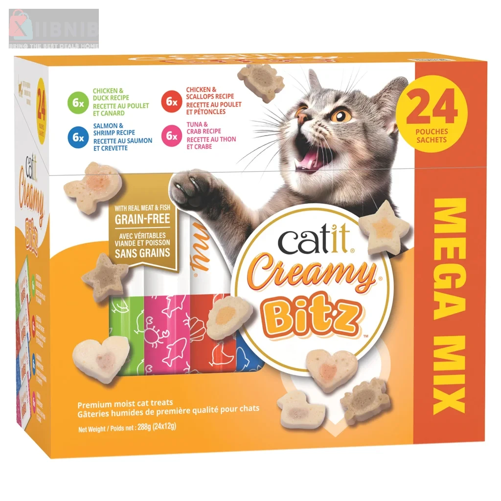 Catit Creamy Bitz Mega Mix 24 x 12g – Cat Food & Treat  | XIIBNIB